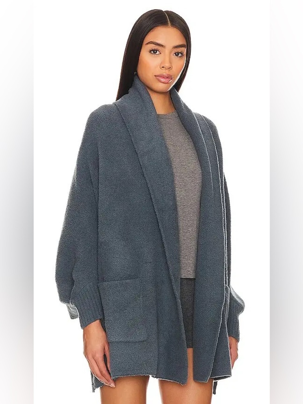Barefoot Dreams One Size CozyChic Blanket Wrap Smokey Blue New with Tags